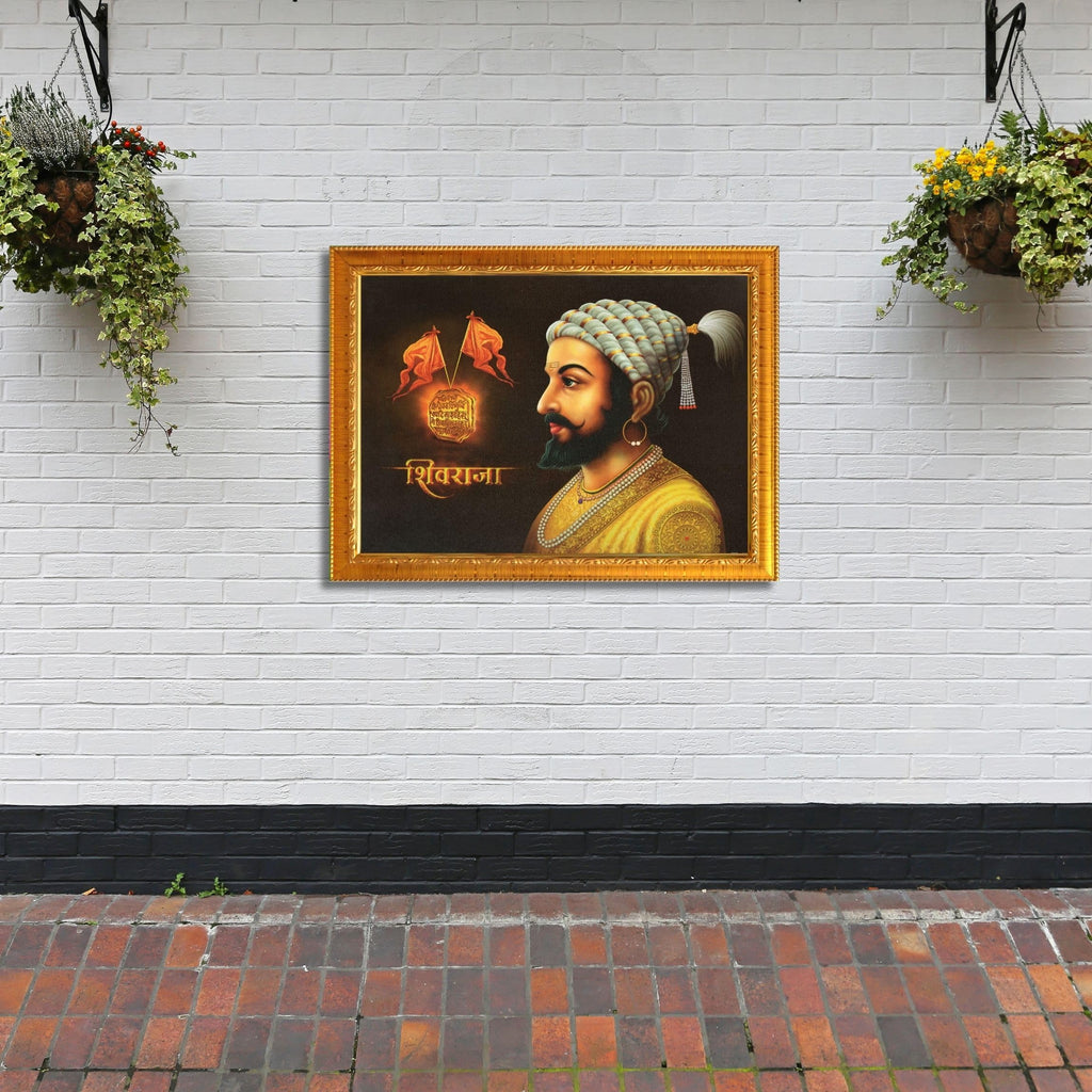 CRAFT QUEST Chhatrapati Shivaji Maharaj photo frame Home Decorative items with synthetic frame