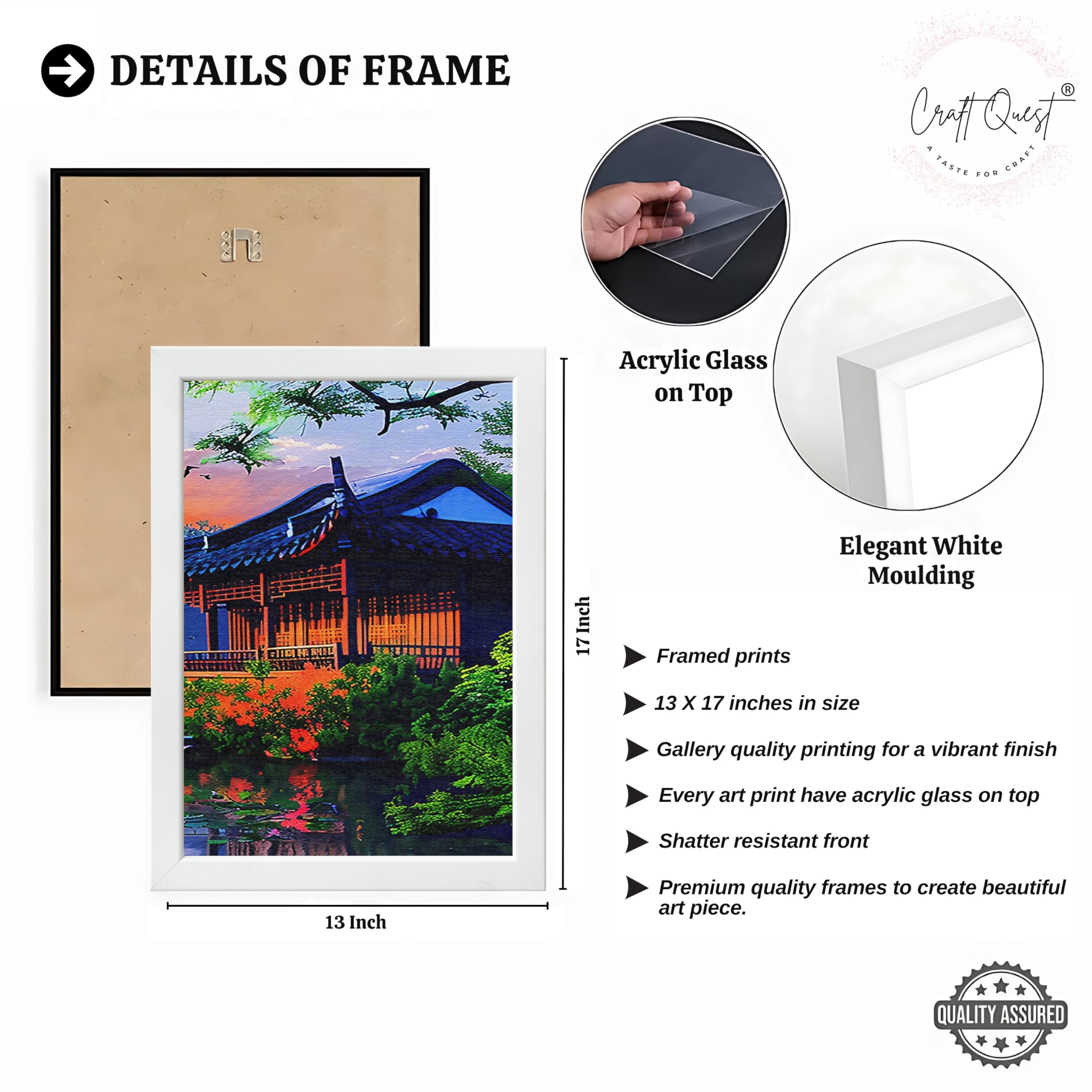 CRAFT QUEST Modern Art Of Sunset Wall Art | Set of 3 Frames for Home Decoration | Ideal for Living Room, Bedroom & Offices