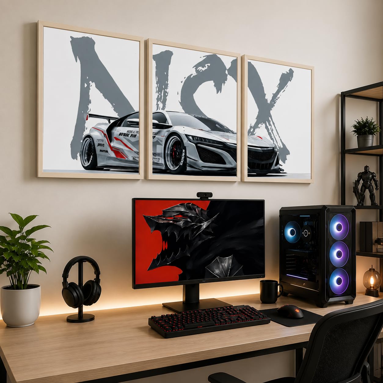 VENUXE ARTS Set Of 3 Big Sports Cars Framed Posters Gift Items for Boys Room Wall Decoration Bedroom Living Room Office Studio Décor | Car Poster Frame for Wall Décor