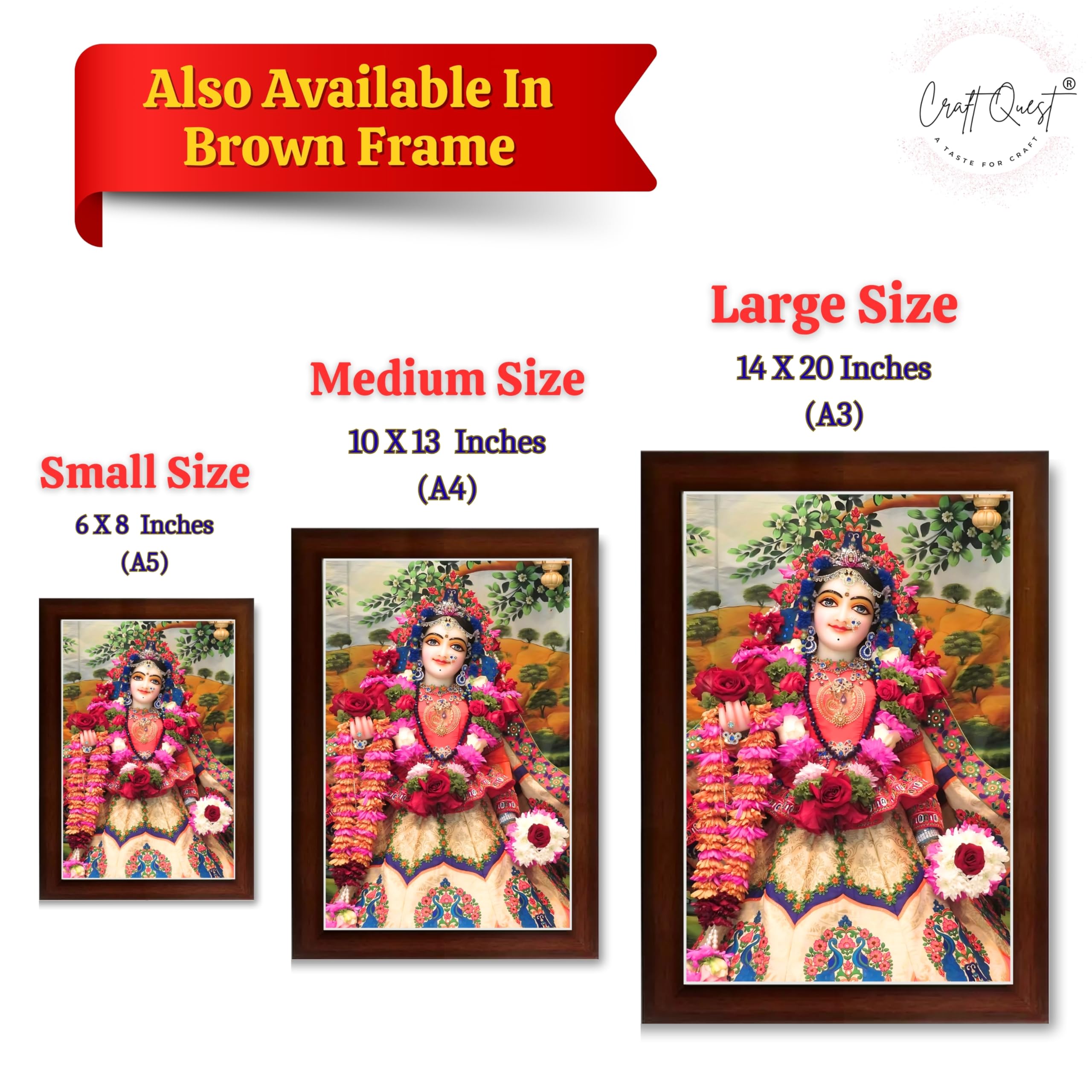 CRAFT QUEST Shri Radha Rani Shringaar Darshan in Vrindavan Frame