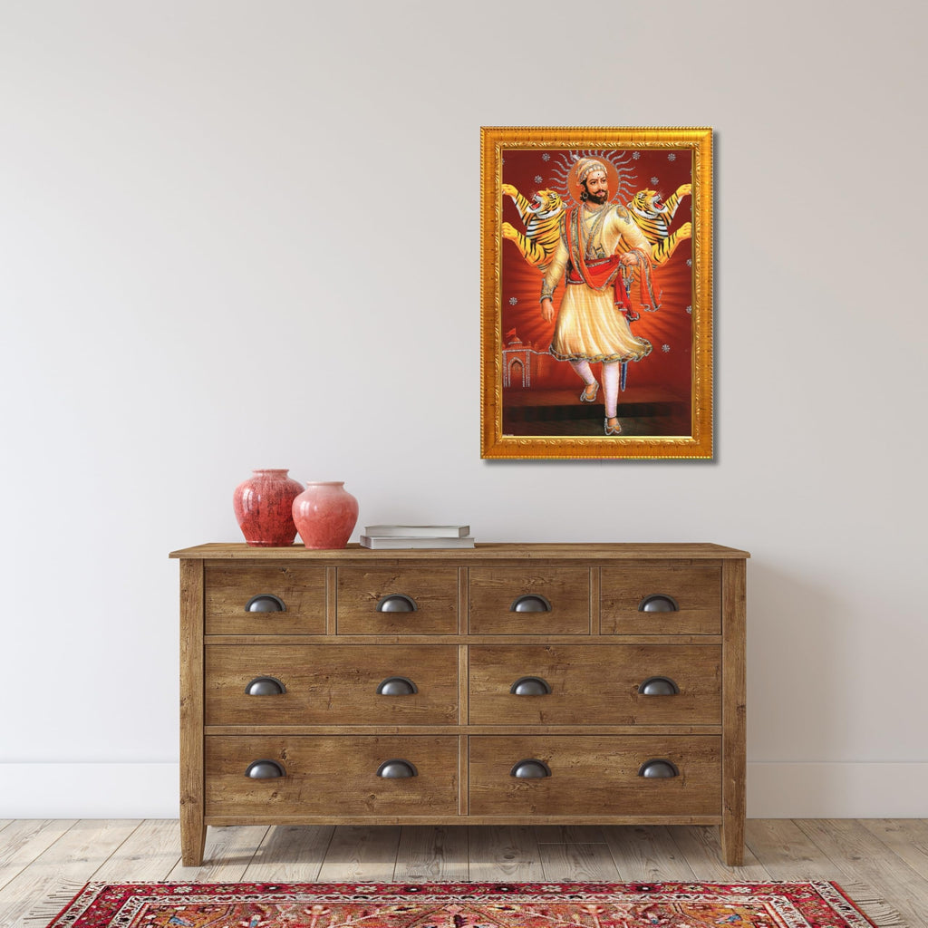 CRAFT QUEST Shivaji Chhatrapati Maharaj Photo Frame | For Living, Pooja Room | Wall Decoration Item | Best Gifting Option