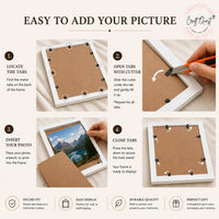 CRAFT QUEST 4X6 Inch Size synthetic Wall Mount Photo frames Single For Home Decoration, Living Room, Office Decoration (Natural, Set of 1)