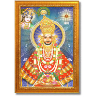 CRAFT QUEST Khatu Shyam Ji | Shyam Baba | Hare Ka Sahara Khatu Shyam Hamara Photo Frame Wall Painting For Home Decoration And Gift