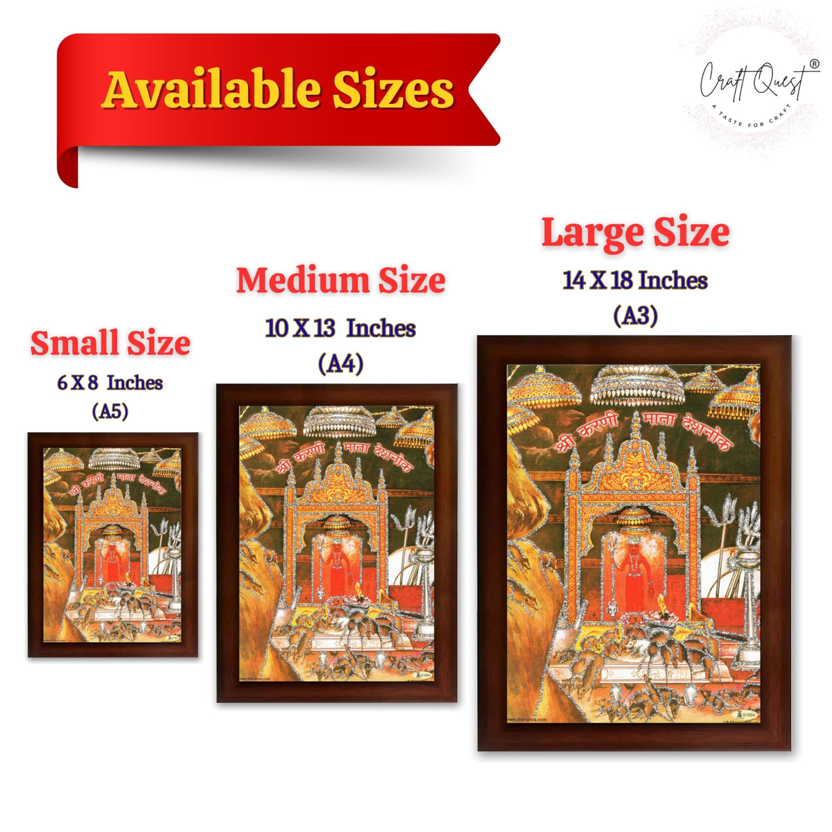 CRAFT QUEST Karni Mata Deshnok Photo Frame For Home, Office And Bedroom Wall Decoration