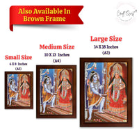 CRAFT QUEST Shiva & Maa Annapurna devi sitting on throne photo frame with Acrylic Glass for Kitchen Worship