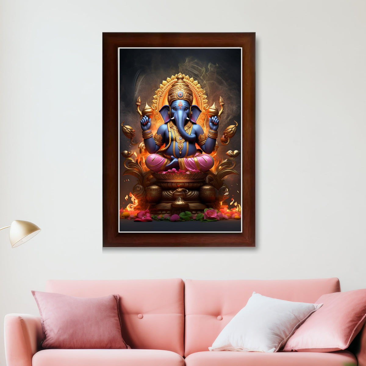 CRAFT QUEST God Ganpati Modern Wall Art Painting With Frame For Pooja,Office and Home Decor Item