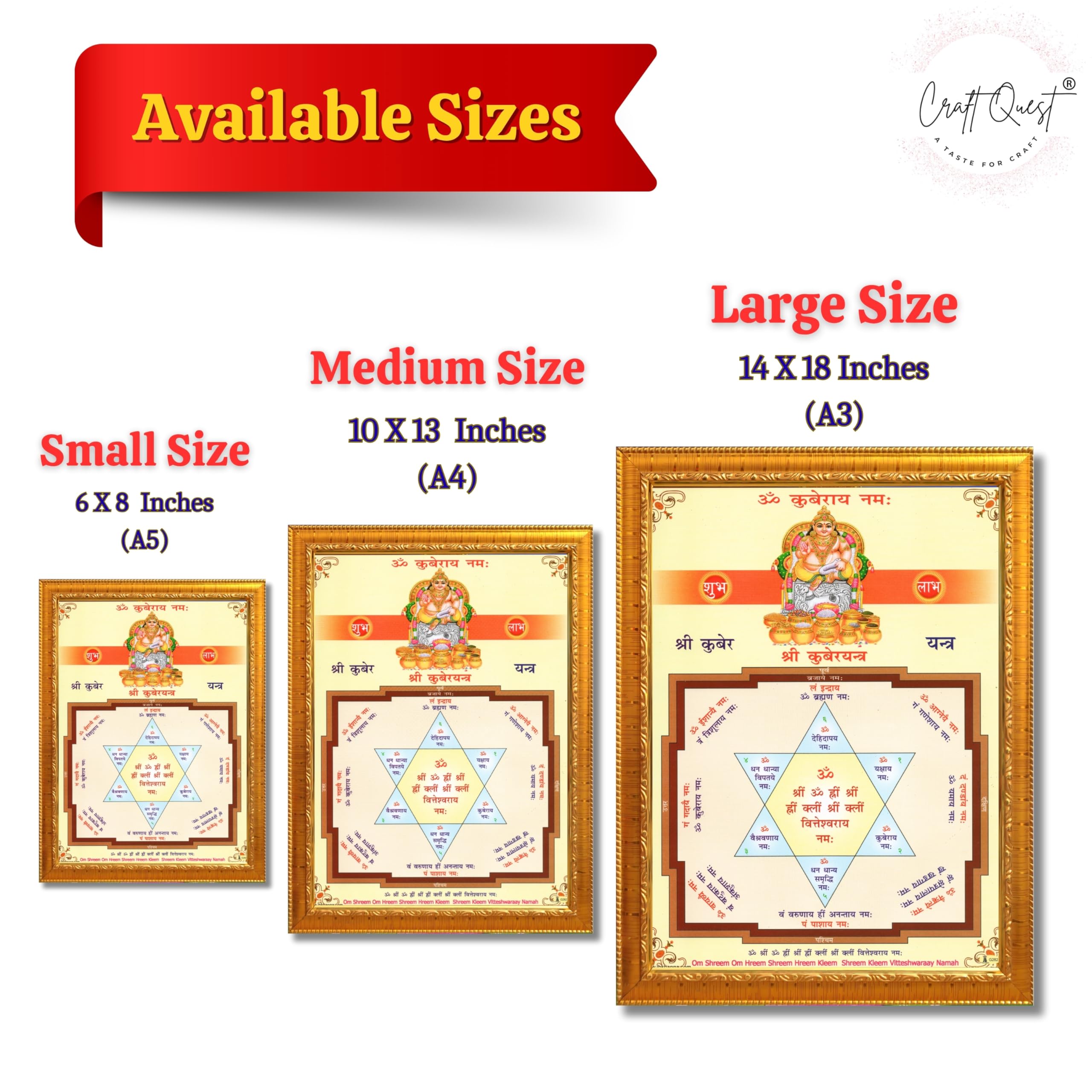 CRAFT QUEST Lord Kubera Swamy Bhagwan Kuber Kubera Wall Painting Framed, Religious Photo Frame, Wall Decoration Item