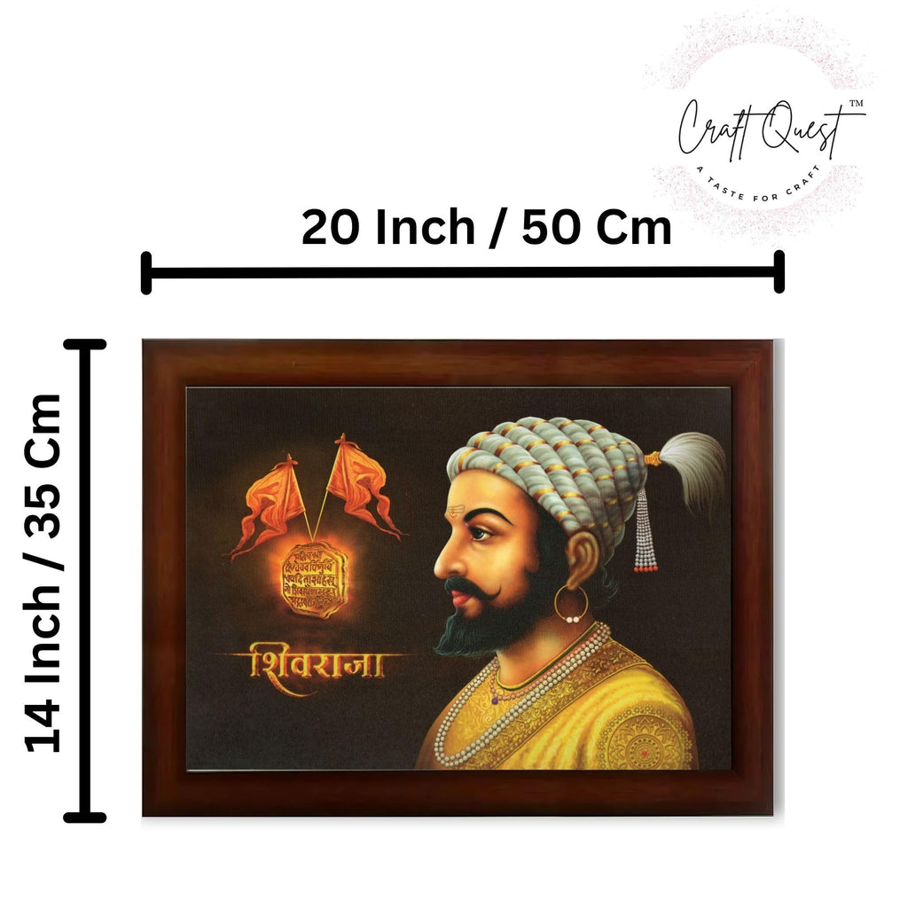 CRAFT QUEST Chhatrapati Shivaji Maharaj photo frame Home Decorative items with synthetic frame