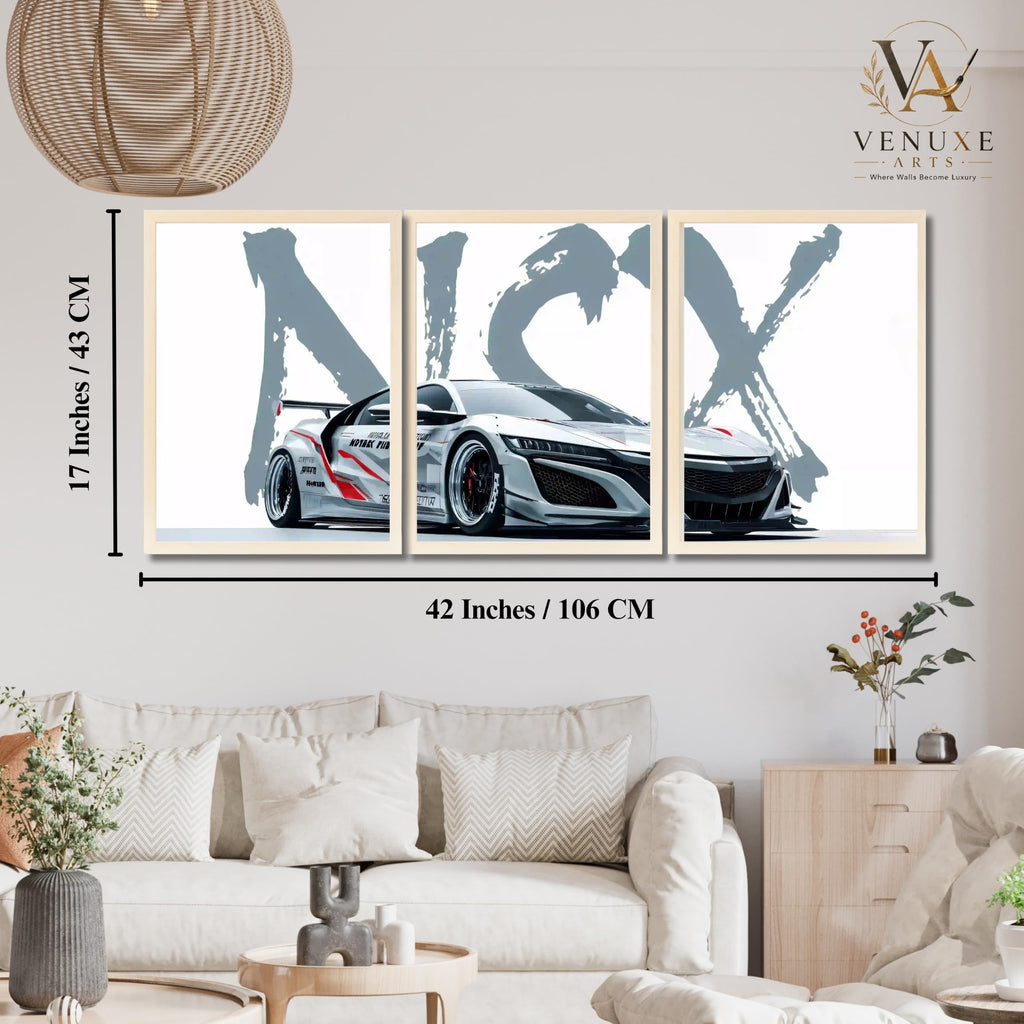 VENUXE ARTS Set Of 3 Big Sports Cars Framed Posters Gift Items for Boys Room Wall Decoration Bedroom Living Room Office Studio Décor | Car Poster Frame for Wall Décor