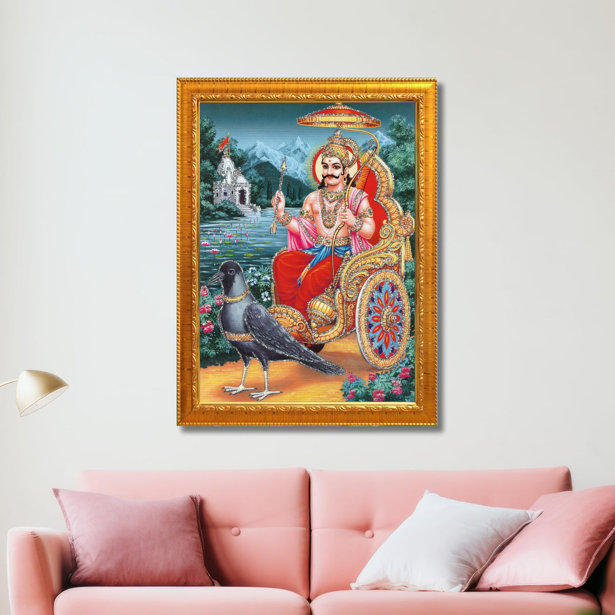 CRAFT QUEST Shani Dev Photo Frame Religious Framed Painting