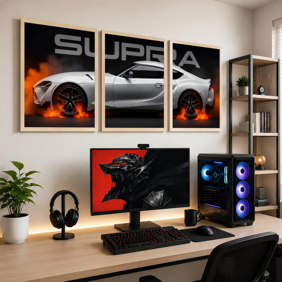 VENUXE ARTS Set Of 3 Big Sports Cars Framed Posters Gift Items for Boys Room Wall Decoration Bedroom Living Room Office Studio Décor | Car Poster Frame for Wall Décor