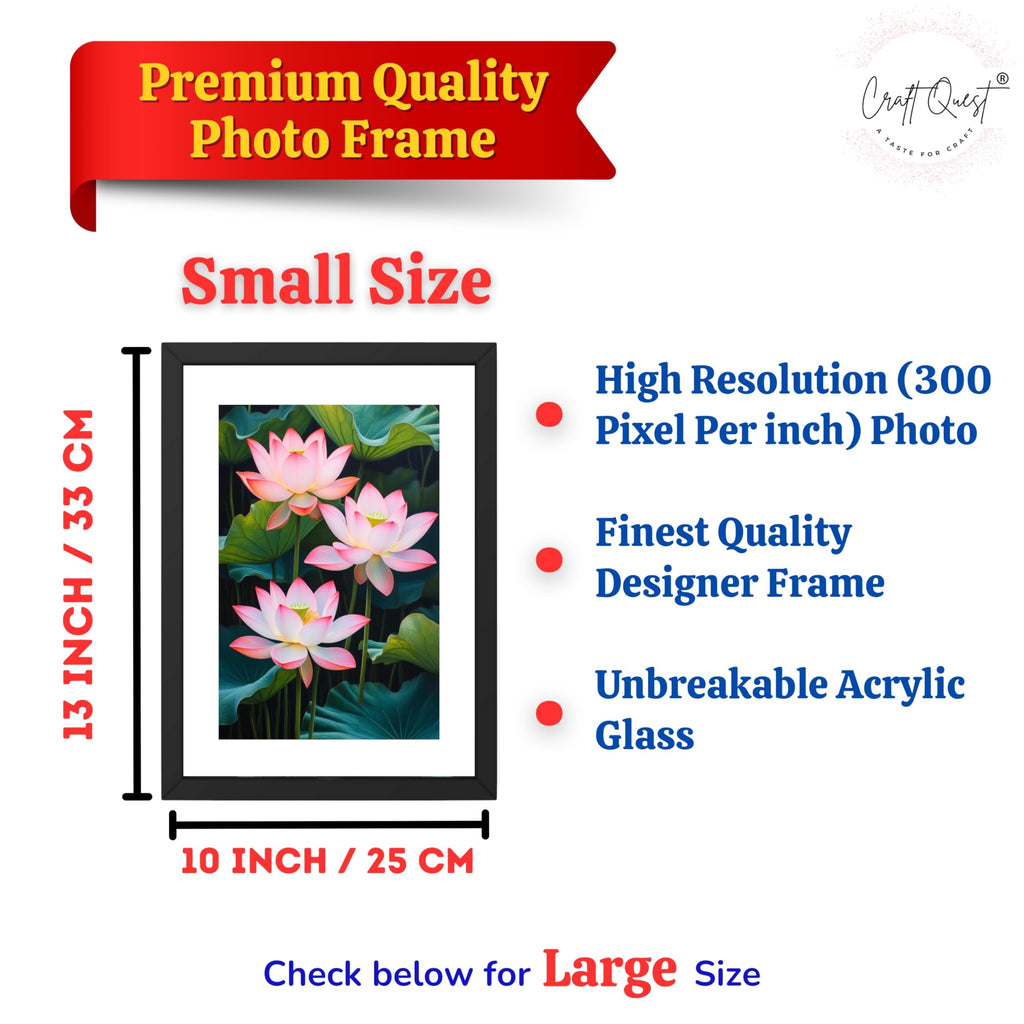 CRAFT QUEST Lotus Photo Frame Wall Vastu,Lotus Flower, Kamal Phool Painting for Vastu | Paintings for Home Decoration, Living room, and Office Décor