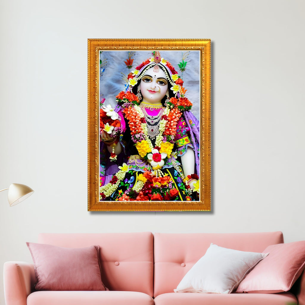 CRAFT QUEST Shri Radha Rani Shringaar Darshan in Vrindavan Frame wooden framed