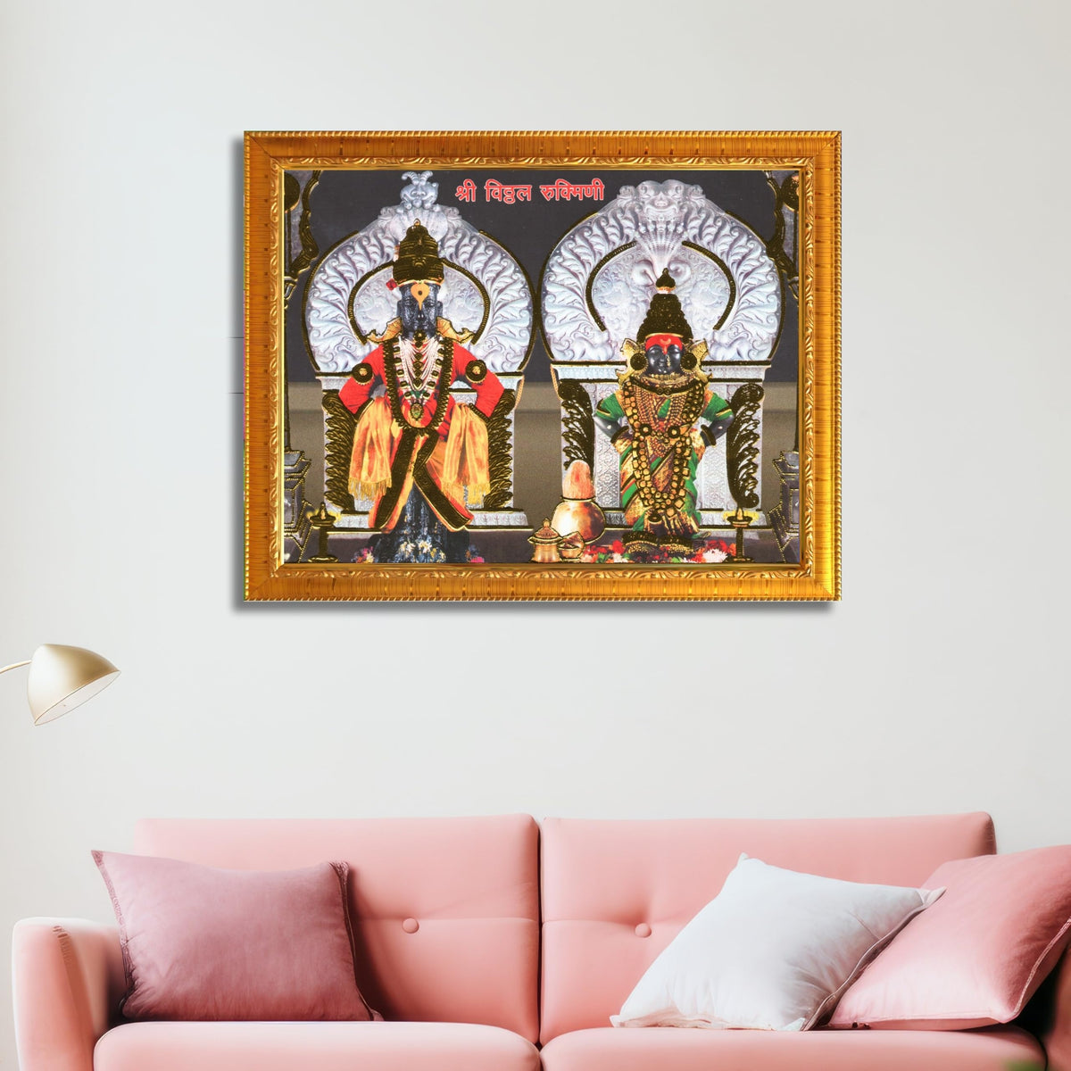 CRAFT QUEST Lord Shri Vitthal Rukmini Photo Frame with Acrylic Sheet Wall Hanging/Gift/Temple/puja Room/Home Decor