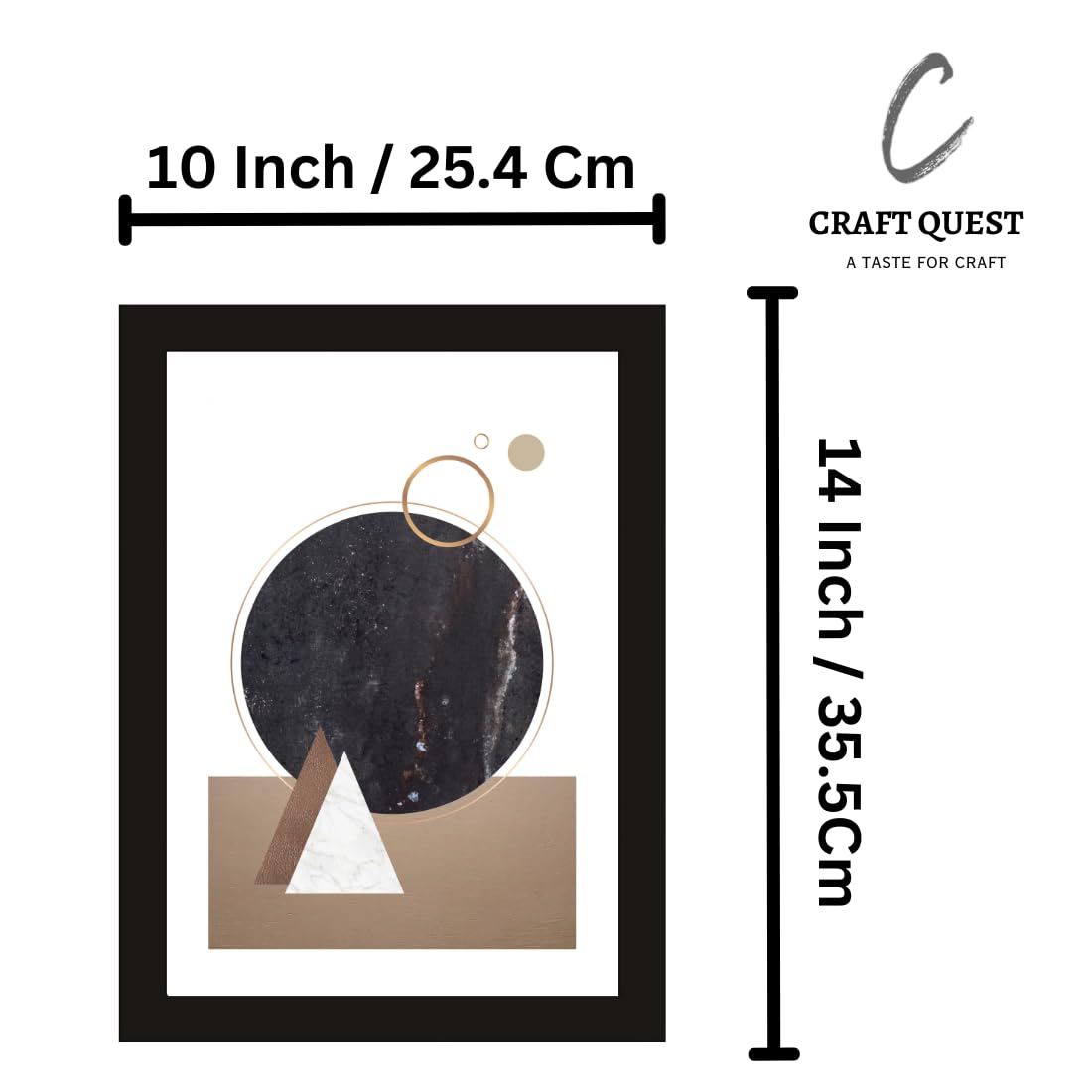 CRAFT QUEST Abstract Modern Techno Harmony Art Poster Frame for Home & Office Wall Decoration - Portrait, Wall Display (Black, 14x10 Inch Frame with Art Print) (Tropical Reverie)