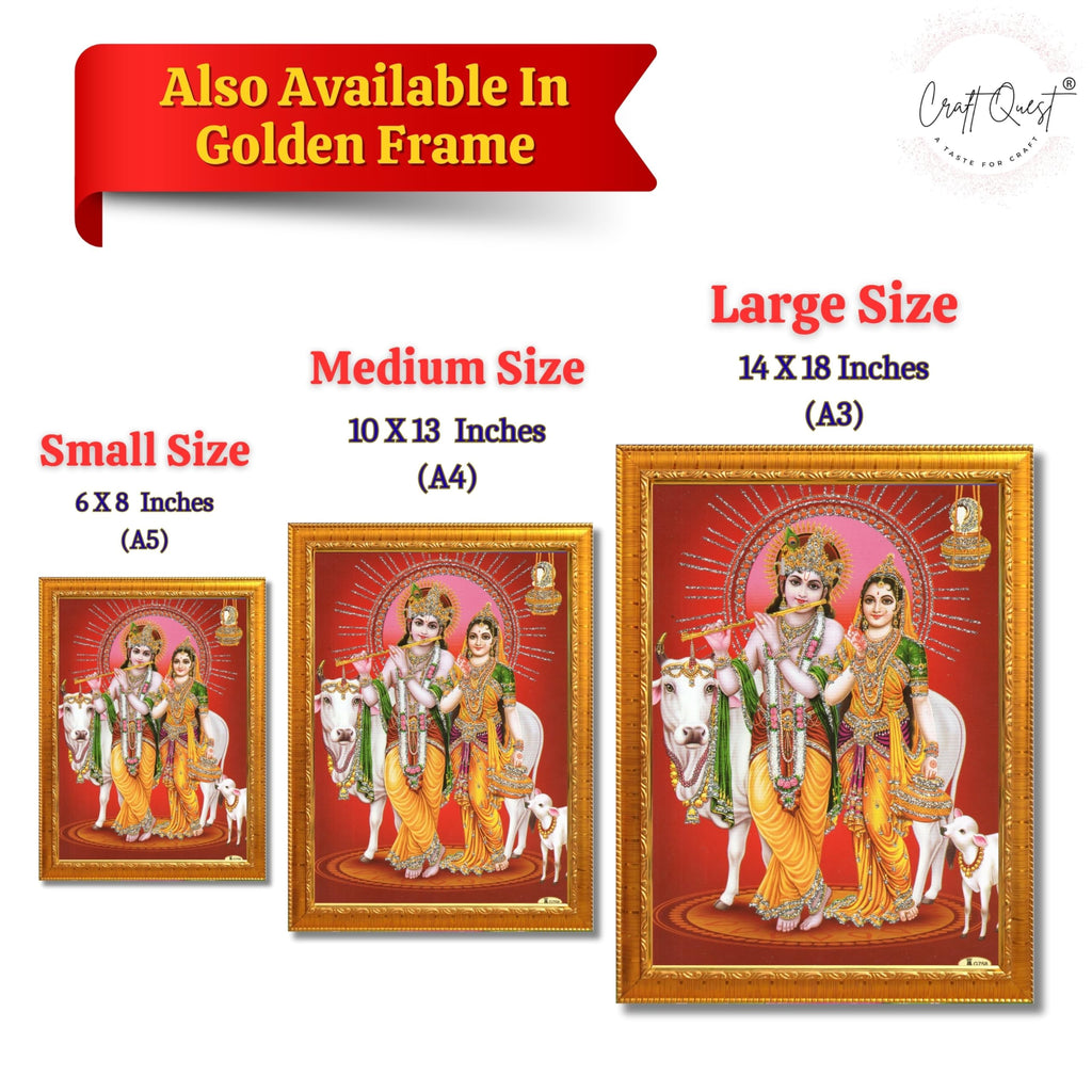 CRAFT QUEST Radha Krishna Photo Frame Wall Painting Framed Home Décor