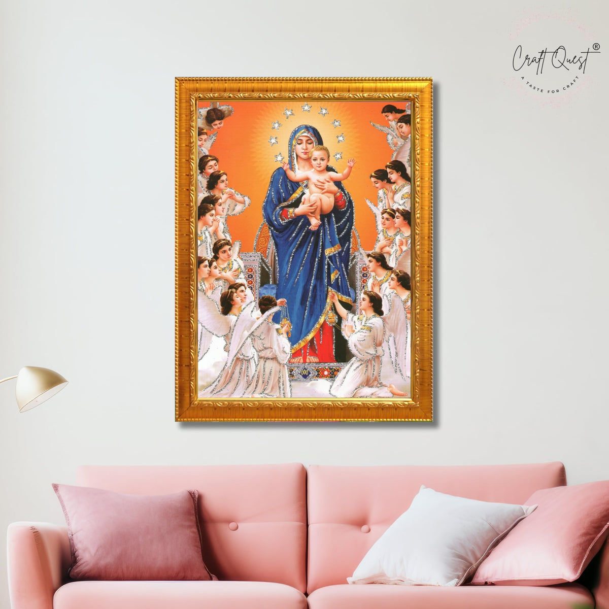 CRAFT QUEST Lord Jesus Christ Painting Aesthetic Hanging Photo Frame Decorative Item Home Decoration and Wall Decor for Living Room and Bedroom