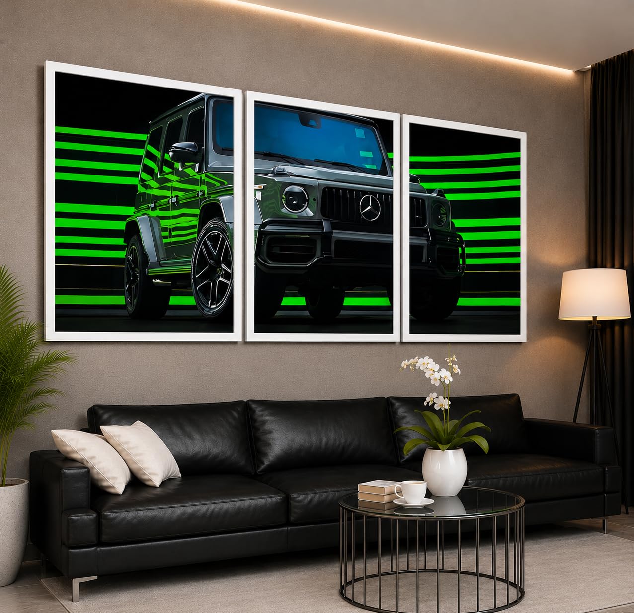 VENUXE ARTS Set Of 3 Big Sports Cars Framed Posters Gift Items for Boys Room Wall Decoration Bedroom Living Room Office Studio Décor | Car Poster Frame for Wall Décor