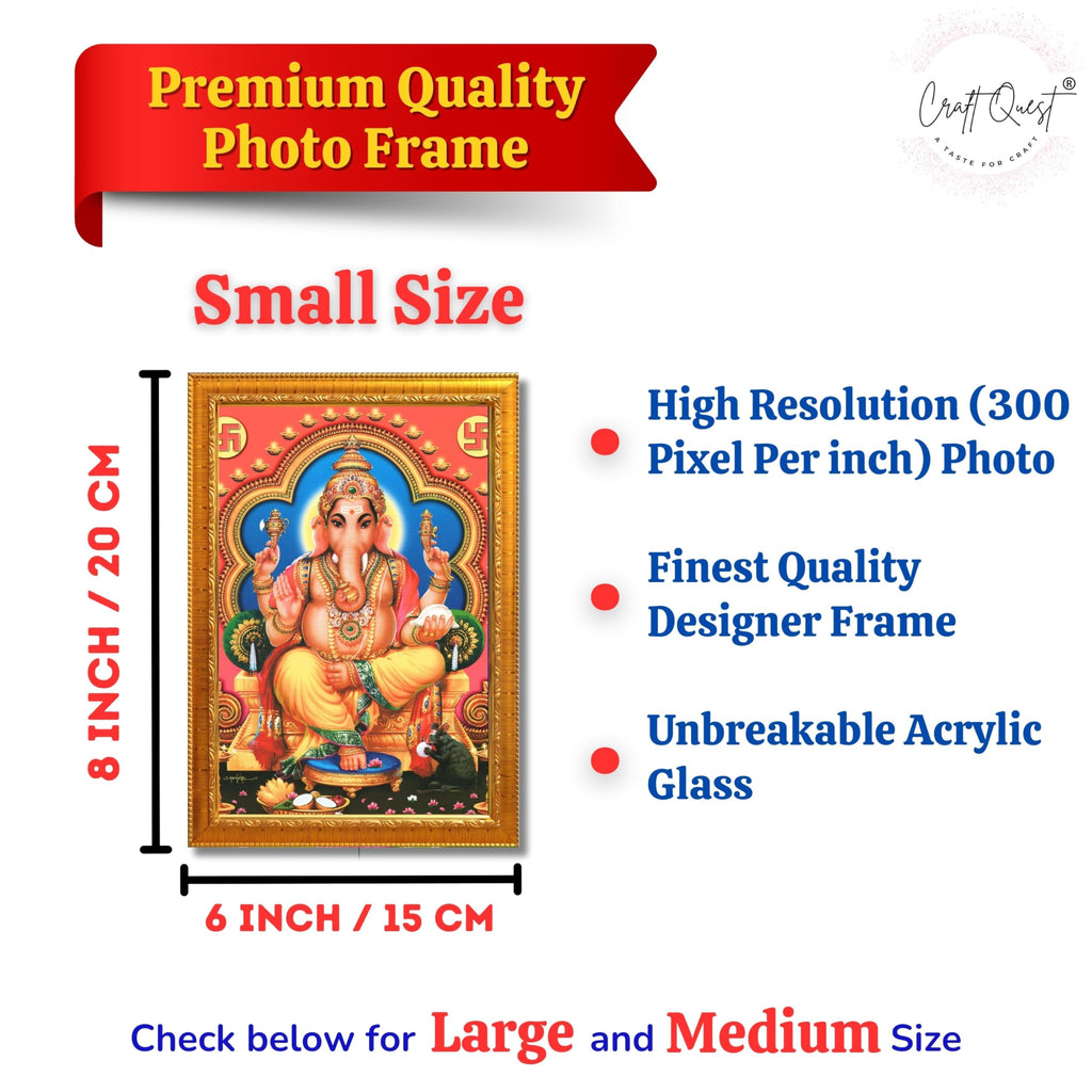 CRAFT QUEST Lord Ganpati Modern Wall Art Painting With Frame, Home and Office Decor