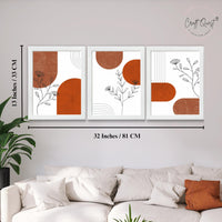 CRAFT QUEST Wall Art Decor Paintings | Set of 3 Abstract Wall Art Frames for Home Decoration | Ideal for Living Room, Bedroom & Offices