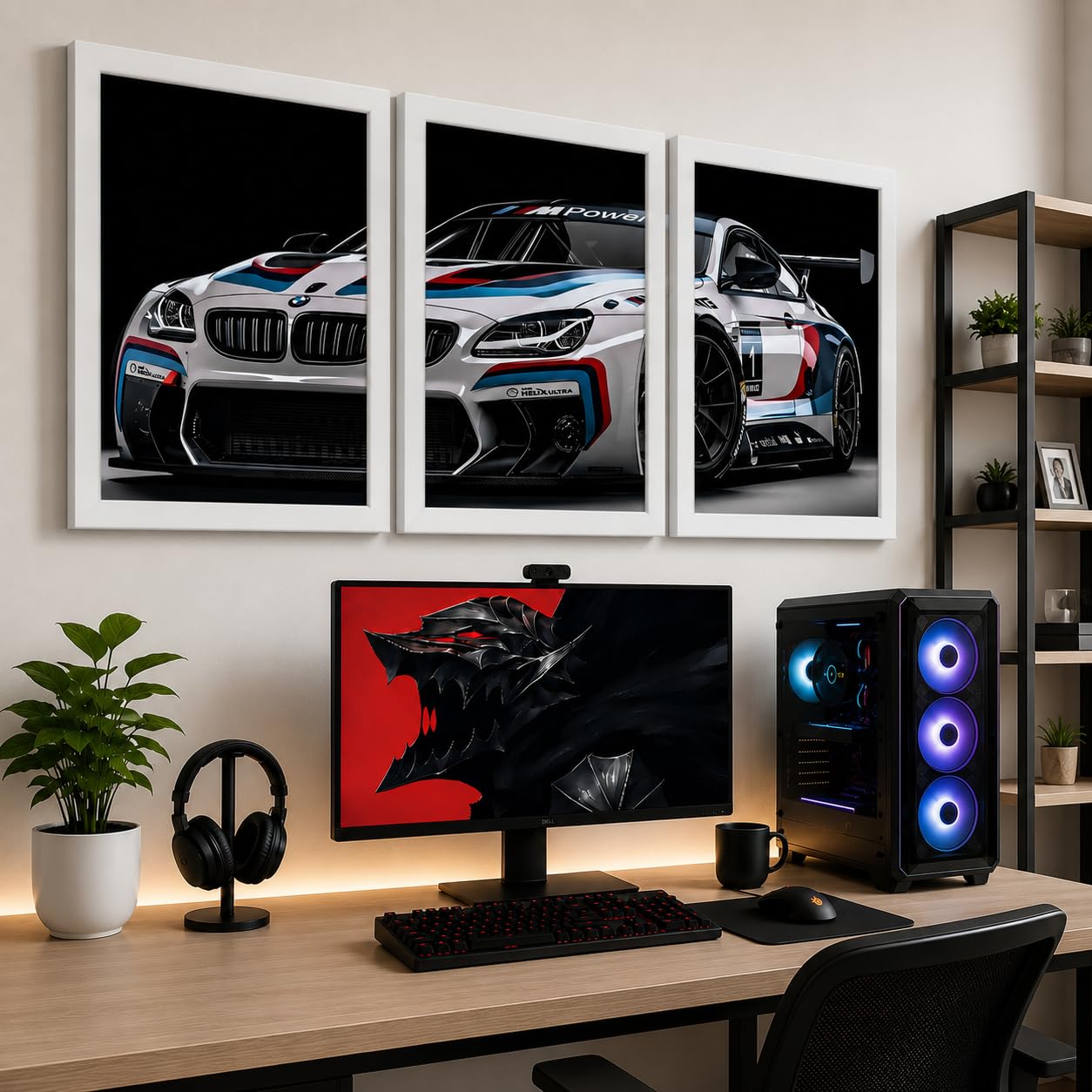 VENUXE ARTS Set Of 3 Big Sports Cars Framed Posters Gift Items for Boys Room Wall Decoration Bedroom Living Room Office Studio Décor | Car Poster Frame for Wall Décor
