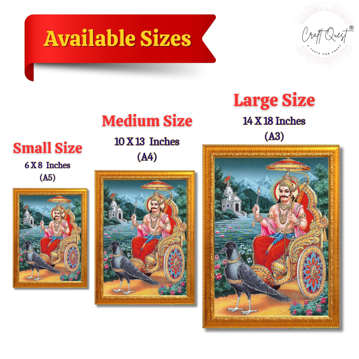 CRAFT QUEST Shani Dev Photo Frame Religious Framed Painting