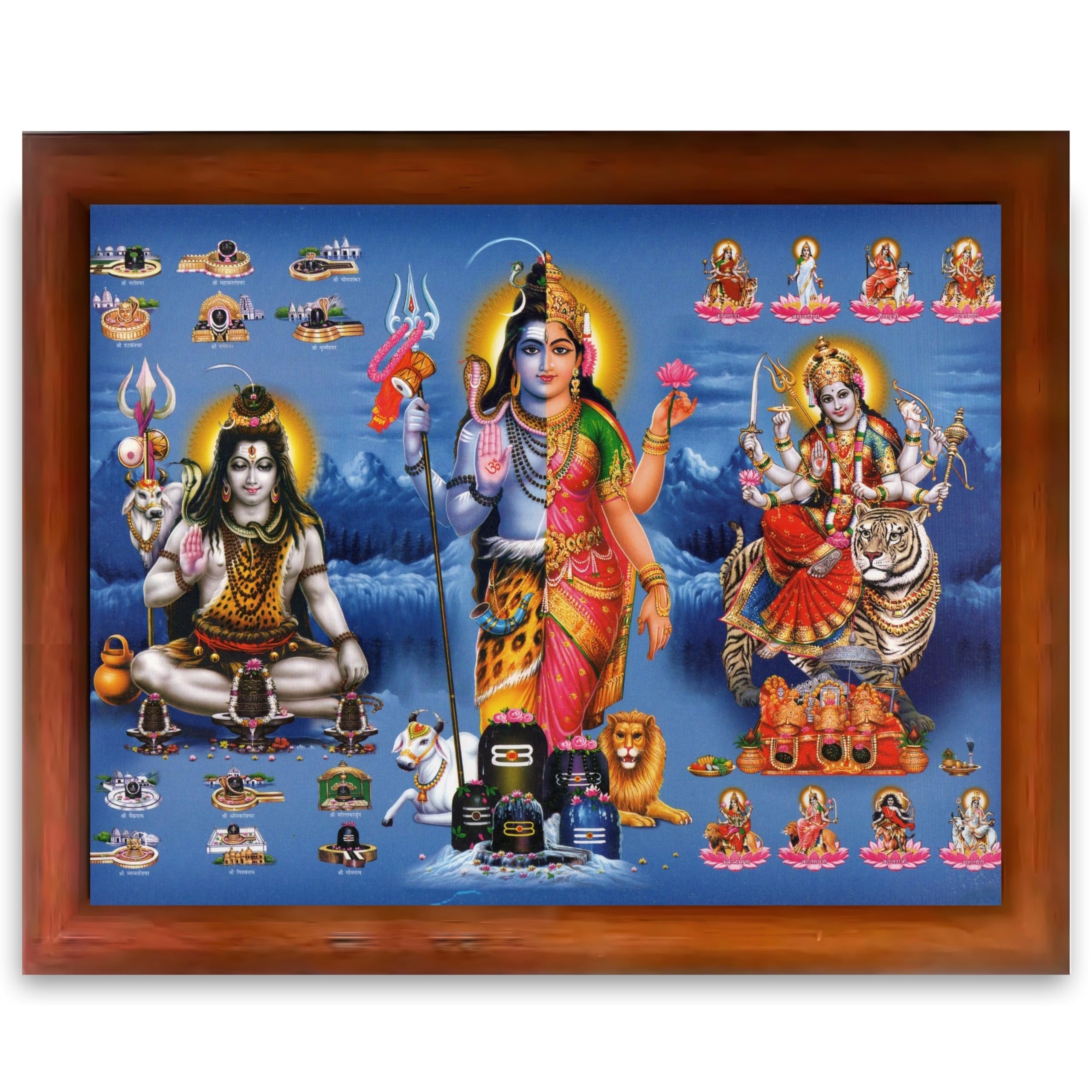 CRAFT QUEST Ardhanarishvara Arthanareeswara Shiv Parvati Photo Frame | Spiritual Framed | Ideal for Home, Office, Temple & Puja Room, Wall Decor