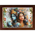 CRAFT QUEST Radha Krishna Art Photo Framed Painting for Home and Bedroom Wall Decoration of Size 14X10 Inches with Frame And Acrylic Glass RK212
