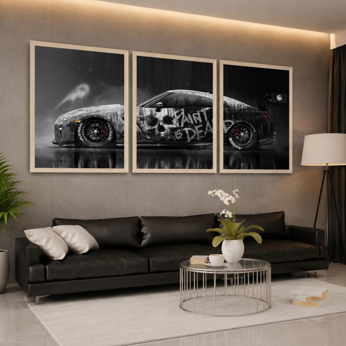 VENUXE ARTS Set Of 3 Big Sports Cars Framed Posters Gift Items for Boys Room Wall Decoration Bedroom Living Room Office Studio Décor | Car Poster Frame for Wall Décor