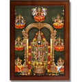 CRAFT QUEST Lord Tirupati Balaji Lord Venkateshwara Swamy Wall Painting Framed, Home, Temple, Pooja, Wall Décor Item