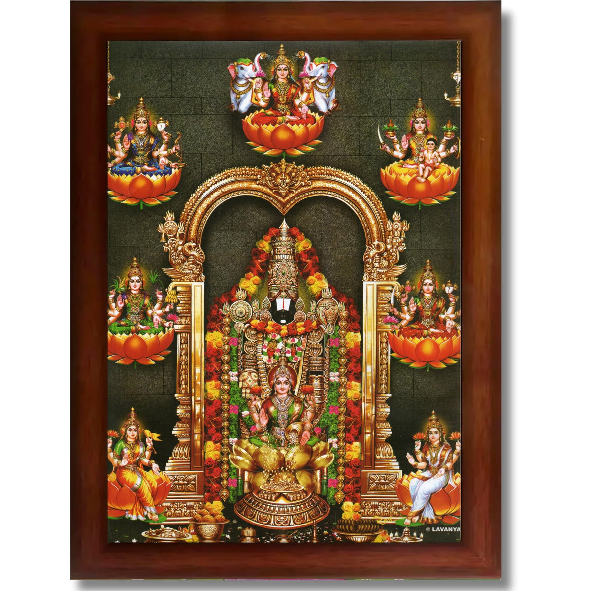 CRAFT QUEST Lord Tirupati Balaji Lord Venkateshwara Swamy Wall Painting Framed, Home, Temple, Pooja, Wall Décor Item