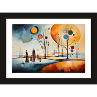 CRAFT QUEST Abstract Modern Art Painting Poster Frame for Home & Office Wall Decoration - Portrait, Wall Display (Black, 14x10 Inch Frame with Art Print)