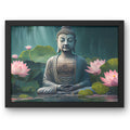 CRAFT QUEST Abstract Wall Art of Meditating Buddha Religious Painting With Frame with Acrylic glass for Home and Office Décor