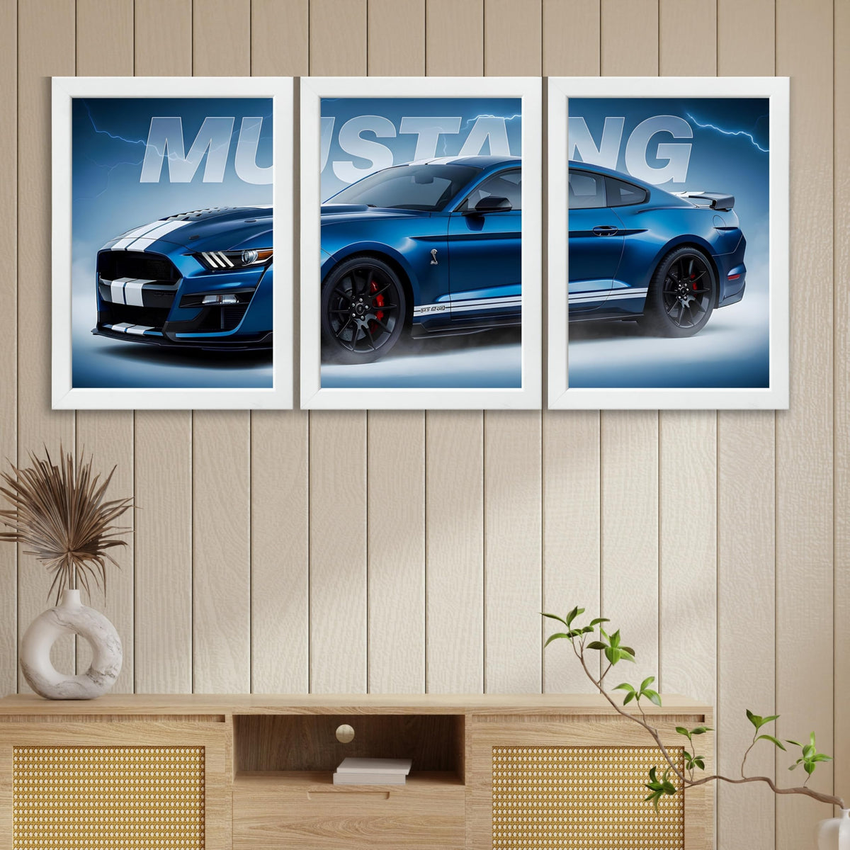 VENUXE ARTS Set Of 3 Big Sports Cars Framed Posters Gift Items for Boys Room Wall Decoration Bedroom, Living Room, Office, Studio Décor | Car Poster Frame for Wall Décor