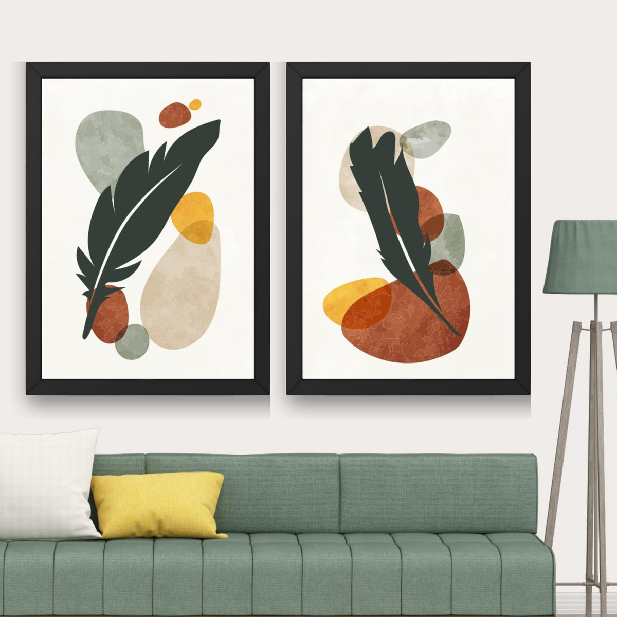 CRAFT QUEST Wall Art Decor Paintings | Set of 2 BOTONICAL Wall Art Frames for Home Decoration | Ideal for Living Room, Bedroom & Office