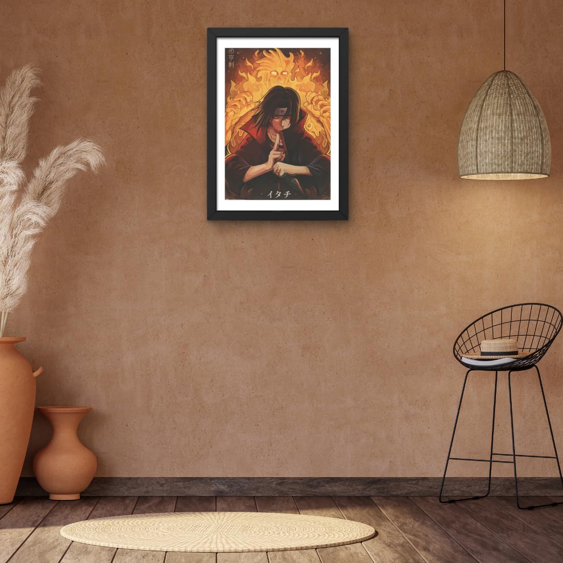CRAFT QUEST Naruto Anime Poster Laminated Posters Framed Painting For Anime Naruto Fans Wall Decor, Home Decor with Matte Black Frame (14 Inches x 10 Inches)