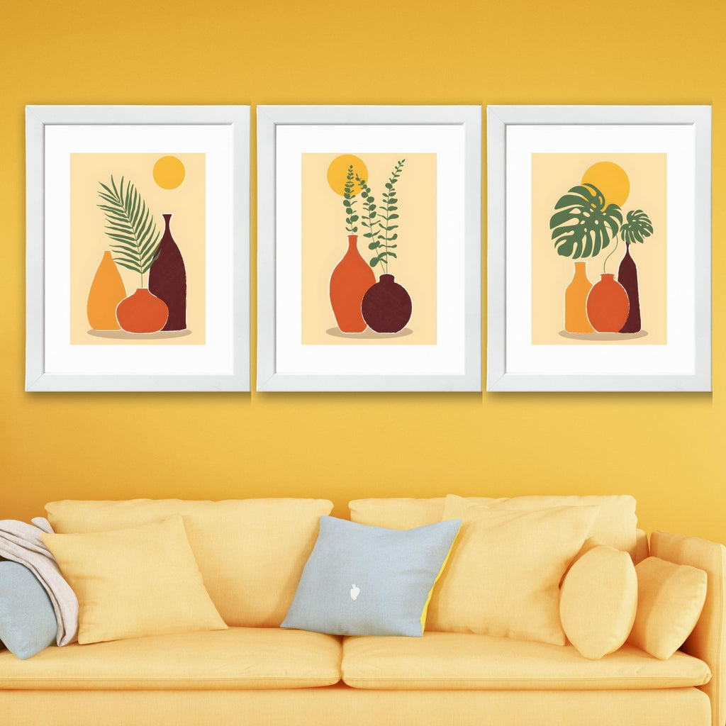CRAFT QUEST Wall Art Decor Paintings | Set of 3 FLORAL Wall Art Frames for Home Decoration | Ideal for Living Room, Bedroom & Offices