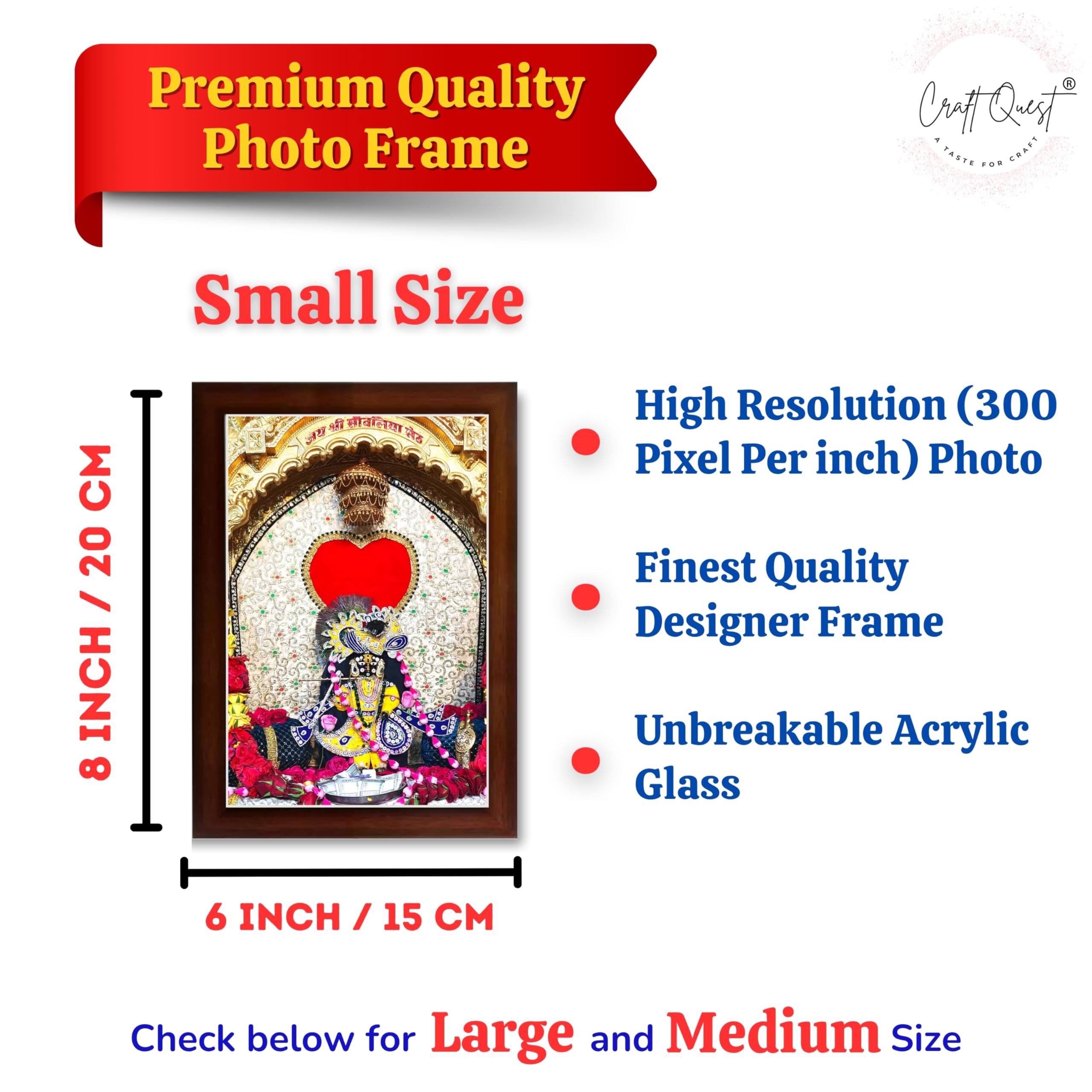 CRAFT QUEST Shree Sanwaliya Seth Shringaar Darshan Religious Photo Frame