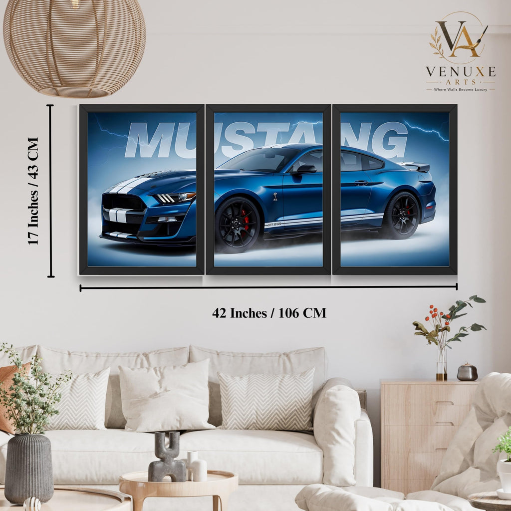 VENUXE ARTS Set Of 3 Big Sports Cars Framed Posters Gift Items for Boys Room Wall Decoration Bedroom, Living Room, Office, Studio Décor | Car Poster Frame for Wall Décor