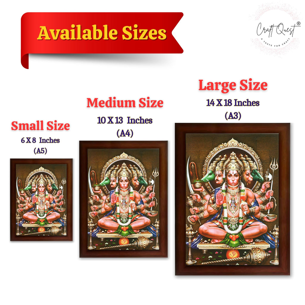 CRAFT QUEST Lord Hanuman Ji Hanumanji Jai Bajrangbali Bajrang Photo Frame For Home Décor, Temple, Pooja Room, Wall, Gift Items
