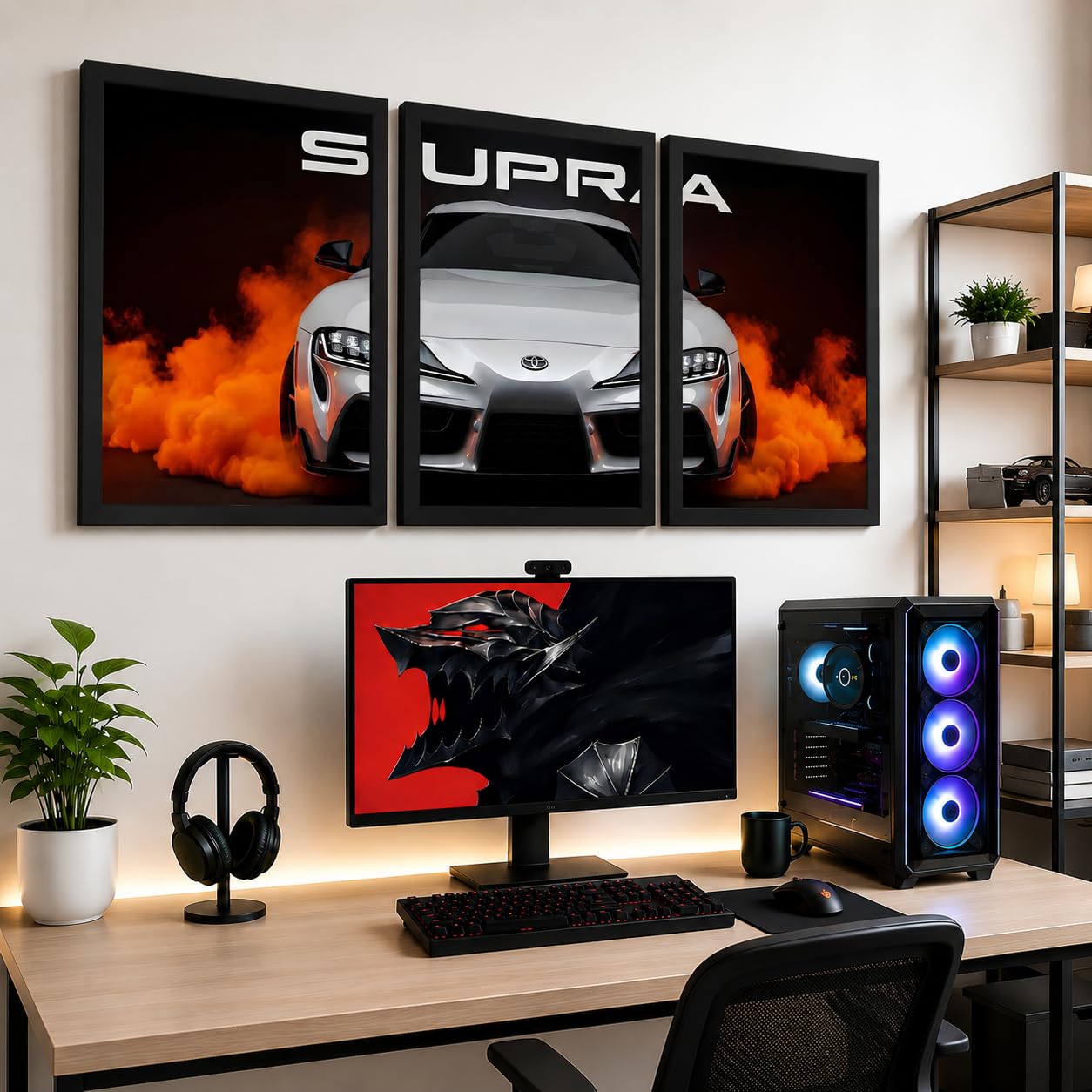 VENUXE ARTS Set Of 3 Big Sports Cars Framed Posters Gift Items for Boys Room Wall Decoration Bedroom Living Room Office Studio Décor | Car Poster Frame for Wall Décor