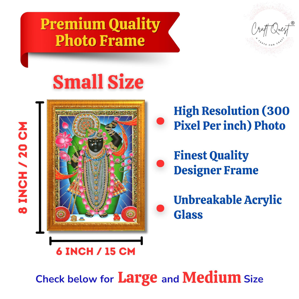 CRAFT QUEST Shrinathji Photo with Frame | Shreenathji Photo with Frame Religious Framed Painting