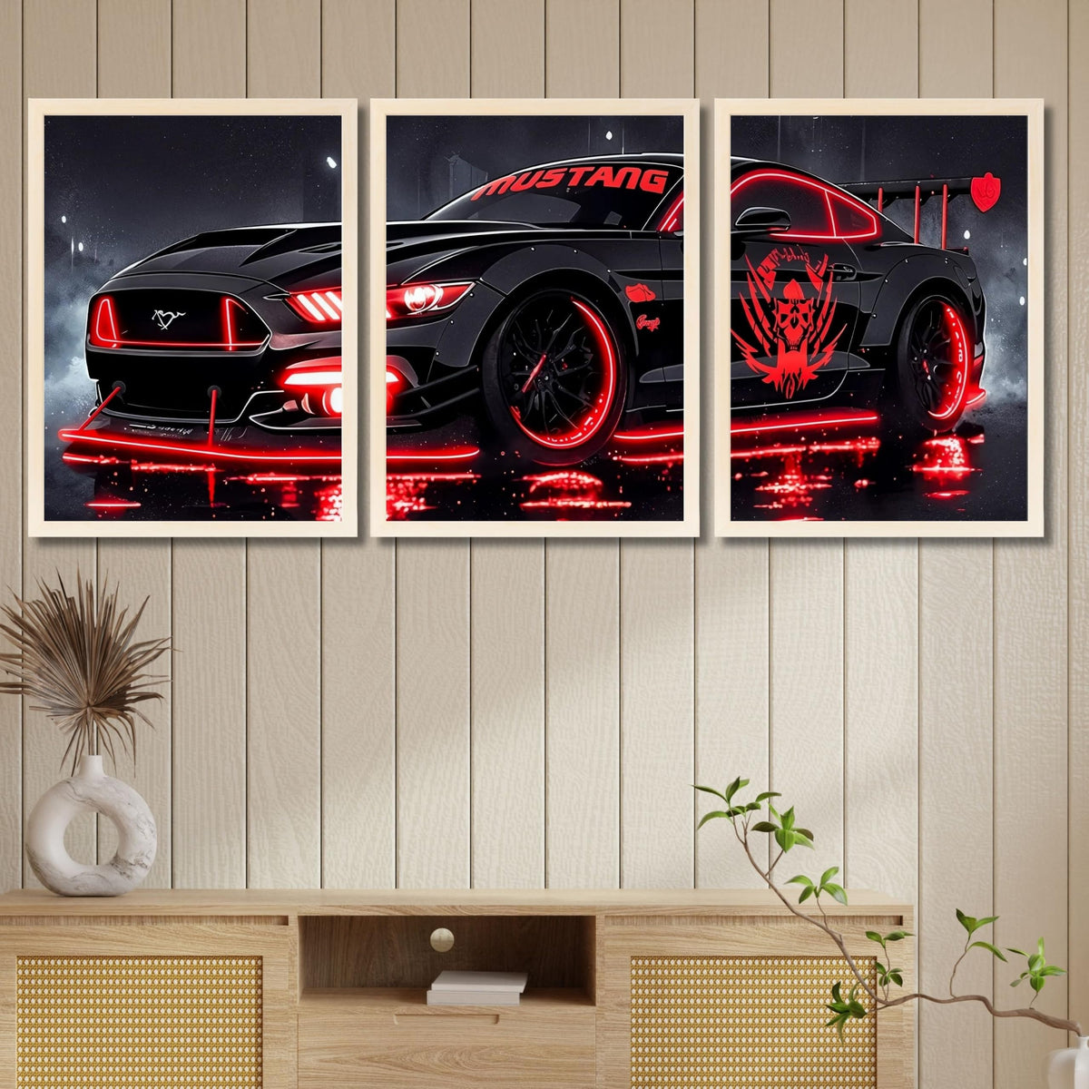 VENUXE ARTS Set Of 3 Big Sports Cars Framed Posters Gift Items for Boys Room Wall Decoration Bedroom Living Room Office Studio Décor | Car Poster Frame for Wall Décor