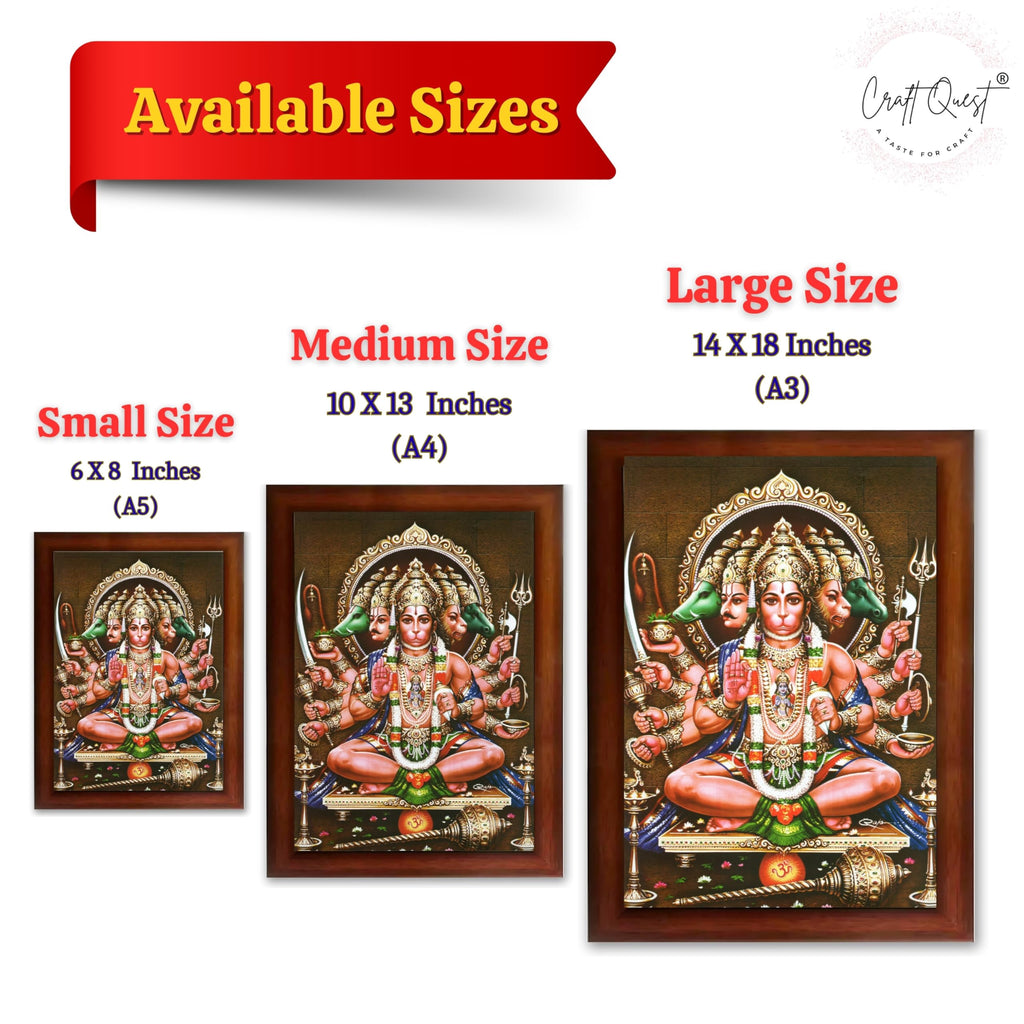 CRAFT QUEST Lord Hanuman Ji Hanumanji Jai Bajrangbali Bajrang Photo Frame For Home Décor, Temple, Pooja Room, Wall, Gift Items