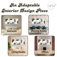 CRAFT QUEST Abstract Modern Shapes Wall Art | Set of 3 Frames for Home Decoration | Ideal for Living Room, Bedroom & Offices