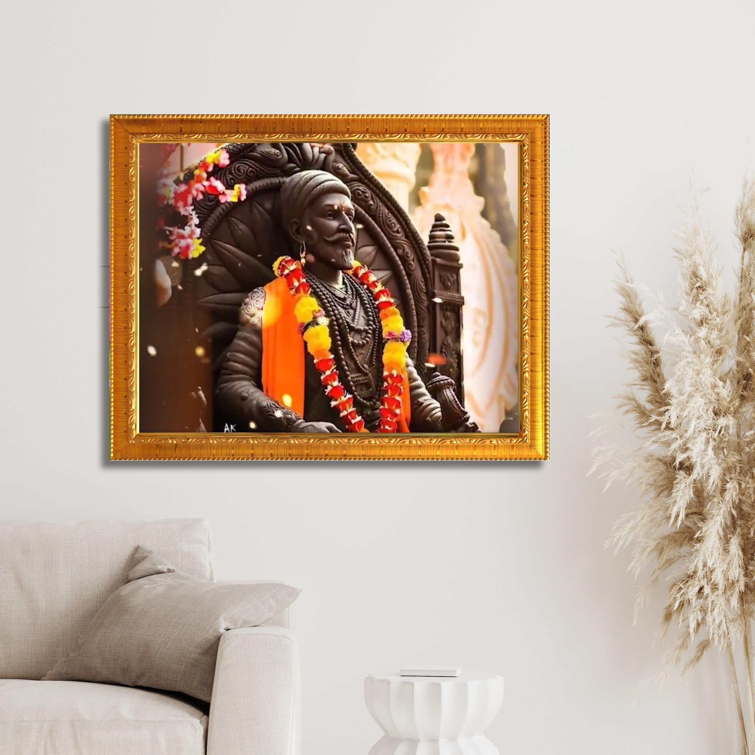 CRAFT QUEST Chattrapati Shivaji Maharaj Wall Photo Frame With Acrylic Sheet | Lightweight | Home Decoration Item | Best Gifting Option