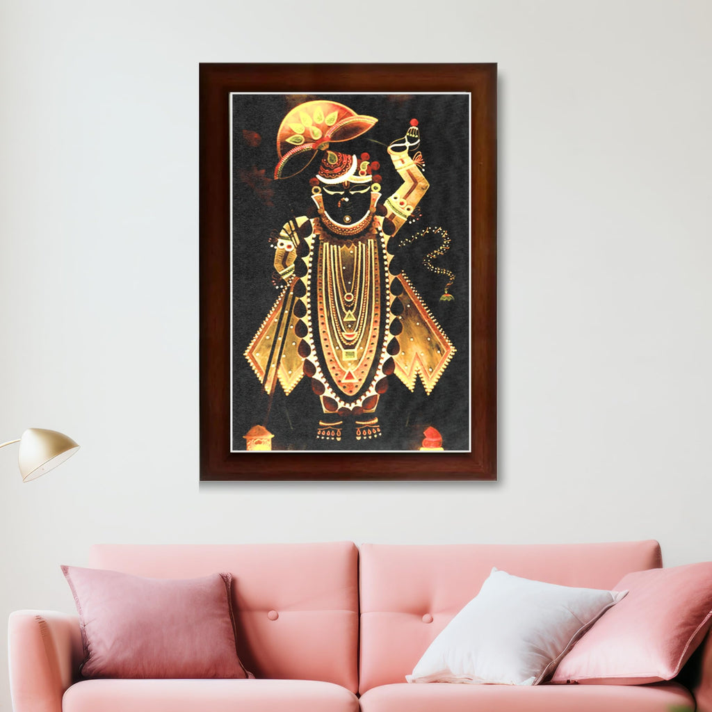CRAFT QUEST Shreenath ji shree nathaji Photo Frame for Wall Hanging/Gift/Temple/puja Room/Home Decor Frame with Unbreakable Acrylic Glass