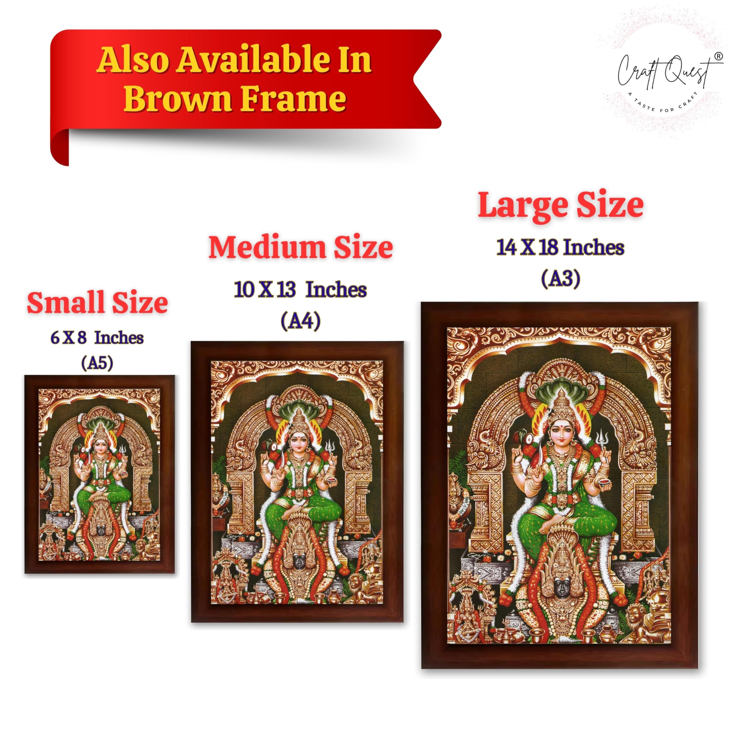 CRAFT QUEST Karumariamman Karu Mariamman Karumari Amman Wall Photo Frame | South God Picture Frame for Home, Office, Temple & Gifting, Decor