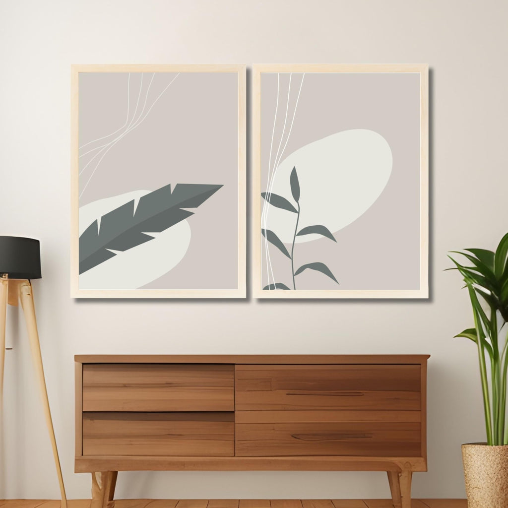 CRAFT QUEST Wall Art Decor Paintings | Set of 2 Floral Wall Art Frames for Home Decoration | Ideal for Living Room, Bedroom & Office (Style 112)
