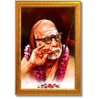 CRAFT QUEST Kanchi Maha Periyava Periyavar Periyar Kanji Wall Painting Framed Home Décor